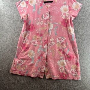 Miss Elaine Pink Floral Relax Label Sleepwear w/ Pockets!